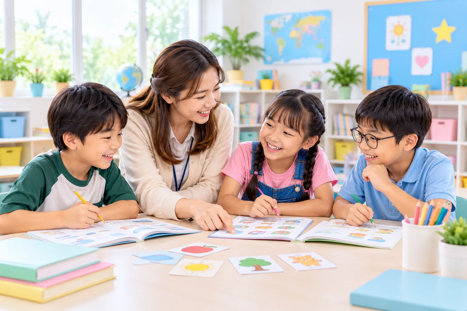 ครูดูแลนักเรียนกลุ่มเล็กในช่วง Morning Learning